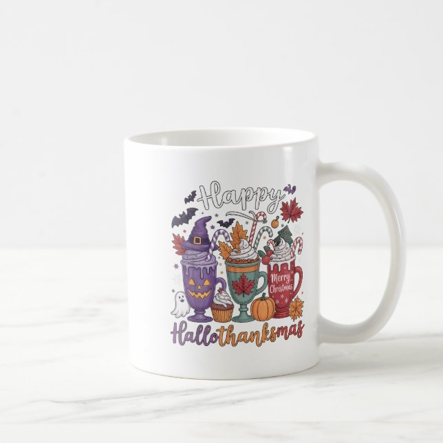 Taza De Café Feliz Hallothanksmas Café Lover Halloween Merry (Derecha)