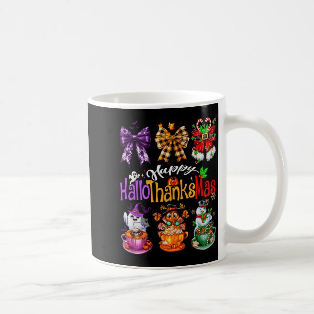 Taza De Café Feliz Hallothanksmas Coquette Bow Café con Leche L (Derecha)