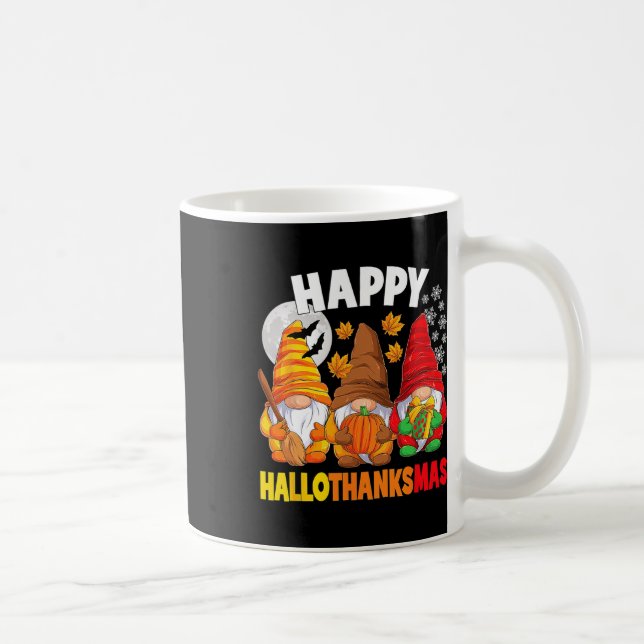 Taza De Café Feliz Hallothanksmas Halloween Acción de Gracias C (Derecha)