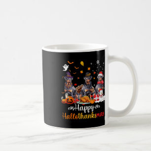 Taza De Café Feliz Hallothanksmas Rottweiler Perro Halloween Ch