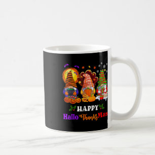 Taza De Café Feliz Hallothanksmas Tres Gnomos Halloween Alegre 