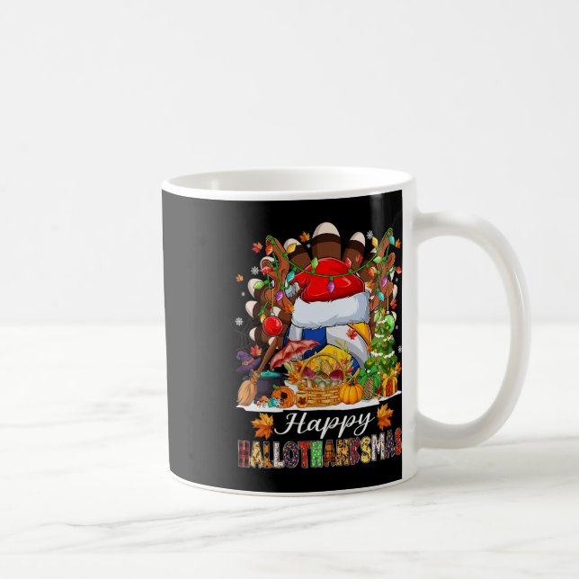 Taza De Café Feliz Hallothanksmas Voleibol Halloween Thanksgi (Derecha)