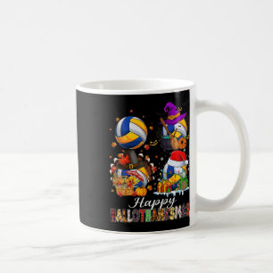 Taza De Café Feliz Hallothanksmas Voleibol Halloween Thanksgi