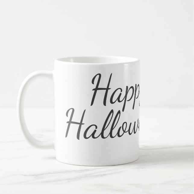 Taza De Café Feliz Halloween agregar nombre de familia caligraf (Izquierda)