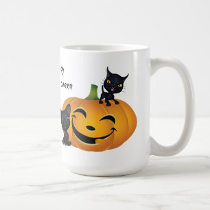 Taza De Café Feliz Halloween Black Kitty Mug