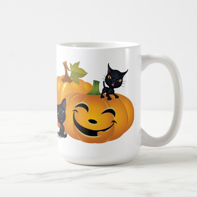 Taza De Café Feliz Halloween Black Kitty Mug (Derecha)