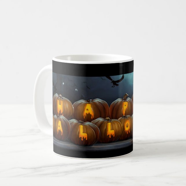 Taza De Café Feliz Halloween calabazas de calabazas de Jack-O-L (Anverso izquierdo)