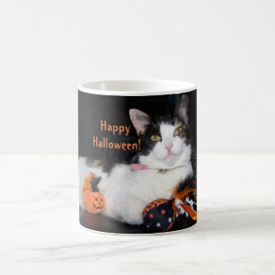 Taza De Café Feliz Halloween Calico Cat