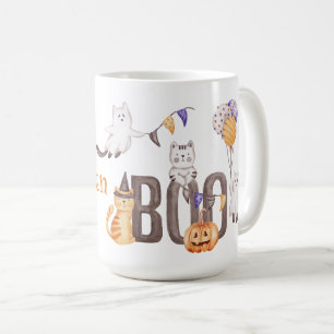 Taza De Café Feliz Halloween   CUTE KITTENS & BOO