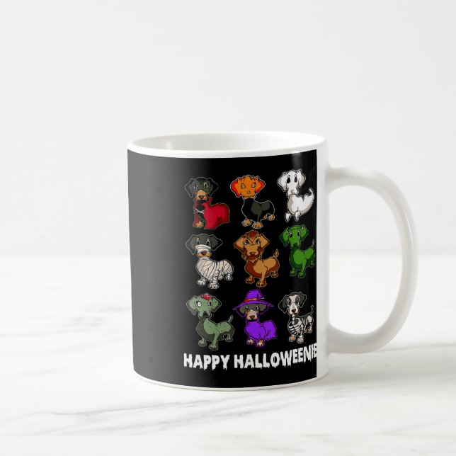 Taza De Café Feliz Halloween Dachshund (Derecha)