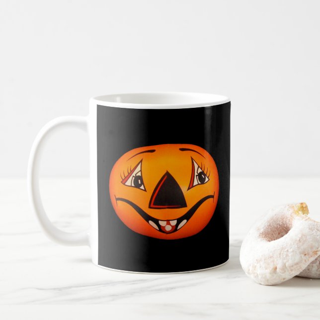 Taza De Café Feliz Halloween de Jack O’ Lantern (Con donut)