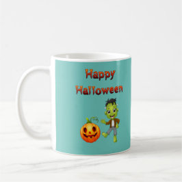 Taza De Café Feliz Halloween del pequeño Frankenstein