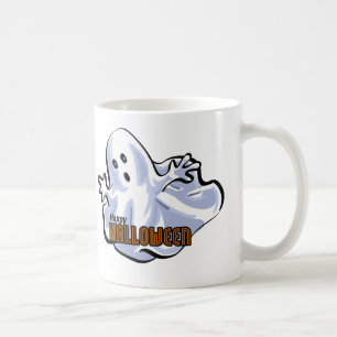 Taza De Café Feliz Halloween Fantasma Dibujo Animado