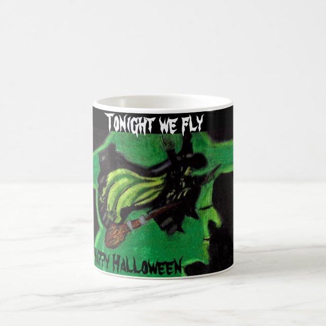 TAZA DE CAFÉ FELIZ HALLOWEEN FLYING WITCH (Centro)