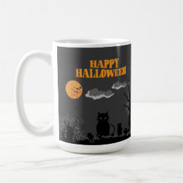 Taza De Café Feliz Halloween - Gatos