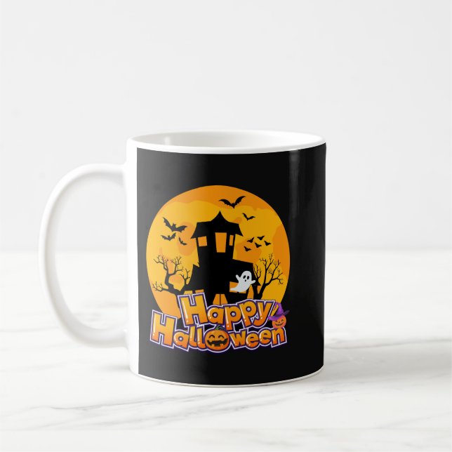 Taza De Café Feliz Halloween Hauned House Moon (Izquierda)