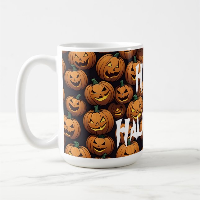 Taza De Café Feliz Halloween Jack-o-Lantern (Izquierda)