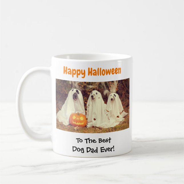 Taza De Café Feliz Halloween Mejor Perro Papá Mascota. (Izquierda)