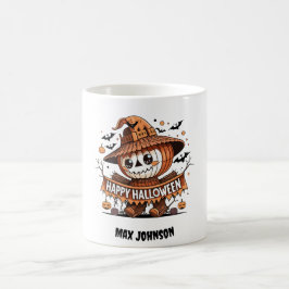 Taza De Café Feliz Halloween: Naranja de Hocus Pocus negro