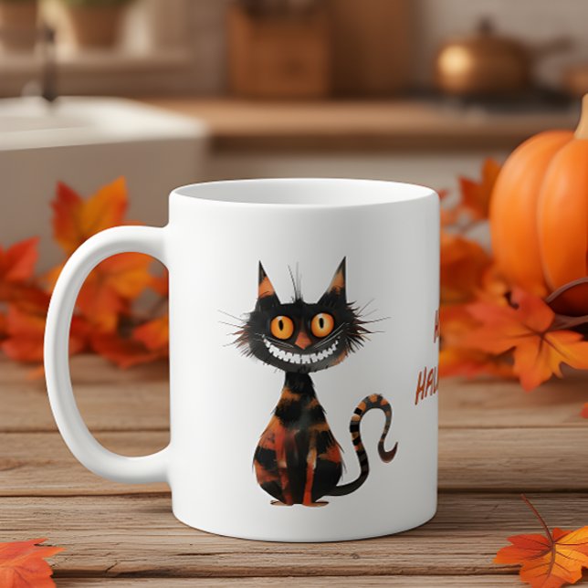 Taza De Café Feliz Halloween Scary Black Cat Café Cocoa Mug (Subido por el creador)