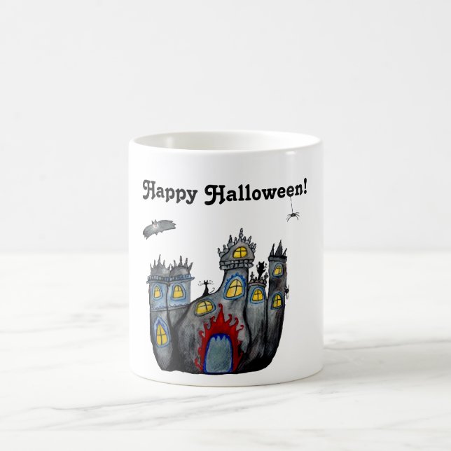 Taza De Café Feliz Halloween Spooky Castle Mug (Centro)