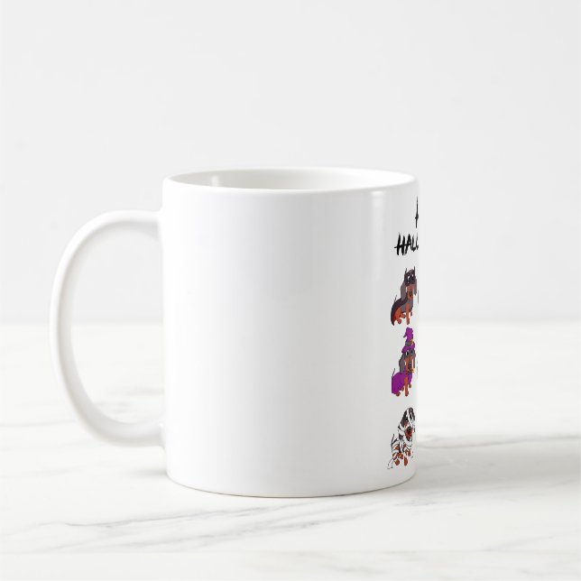 Taza De Café Feliz Halloween Tee Halloween Dachshund Idea de pe (Izquierda)
