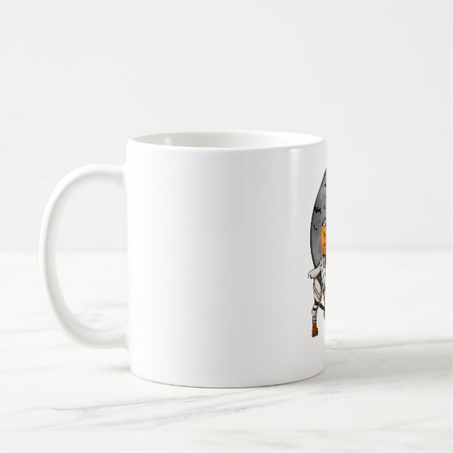 Taza De Café Feliz Halloweenie Dachshund Mummy Dog (Izquierda)