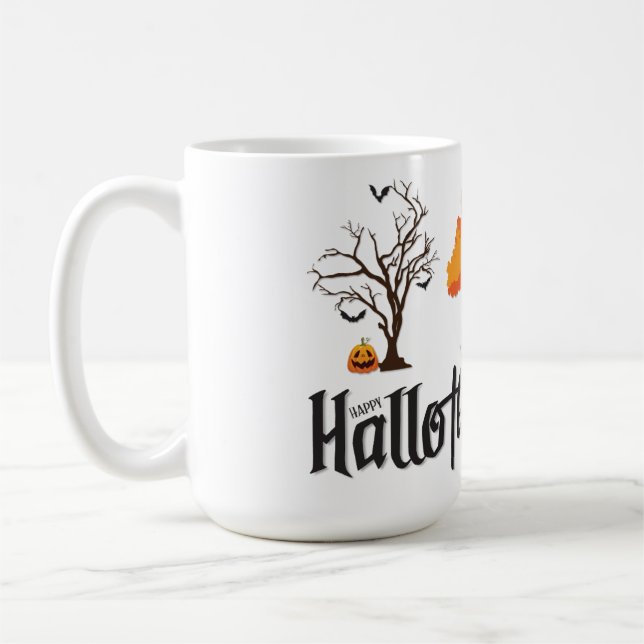 Taza De Café Feliz HallowGraciasMas Mug (Izquierda)