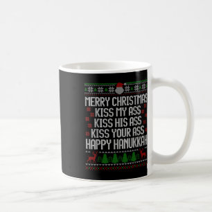 Taza De Café Feliz Hanukkah besa mi Feliz Navidad