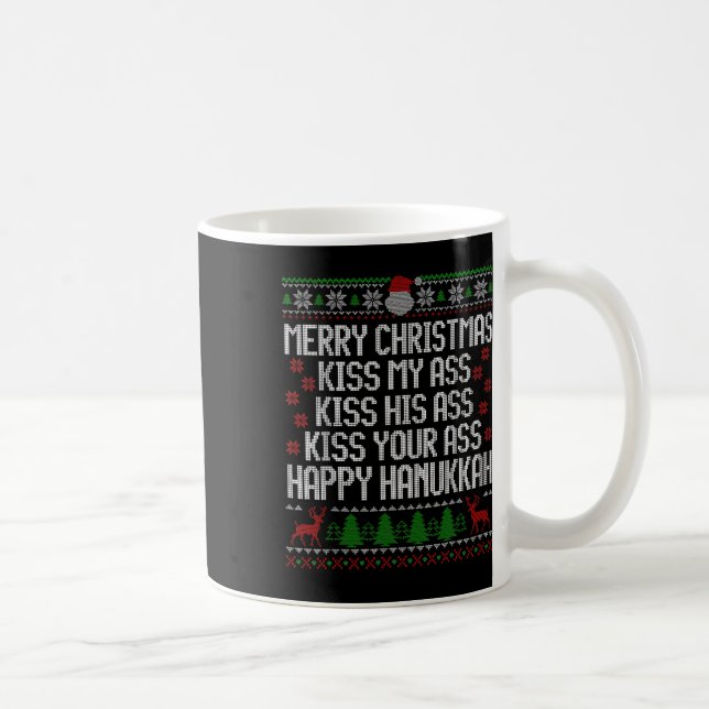 Taza De Café Feliz Hanukkah besa mi Feliz Navidad (Derecha)