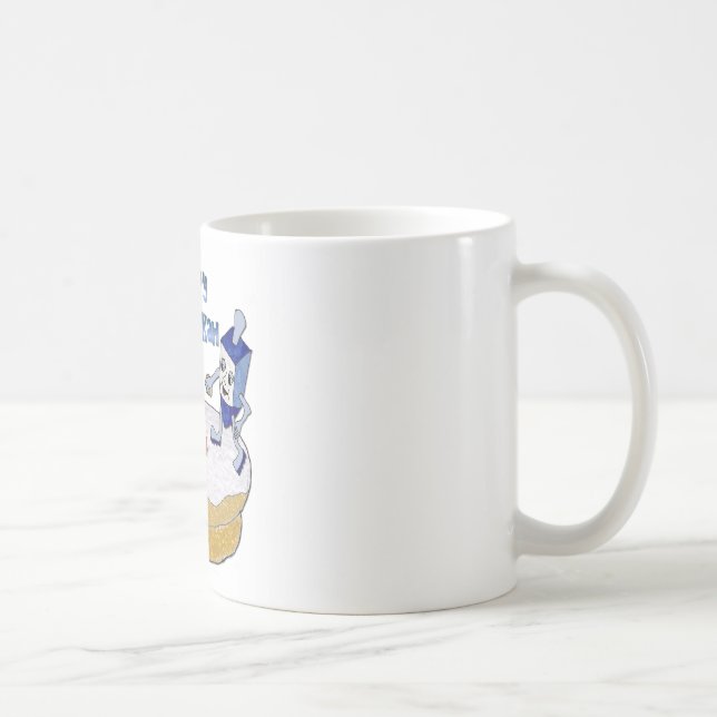 Taza De Café Feliz Hanukkah Dancing Dreidels Jelly Doughnut (Derecha)