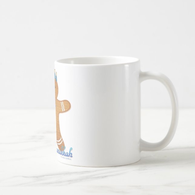 Taza De Café Feliz Hanukkah Gingerbread Man Menorah (Derecha)
