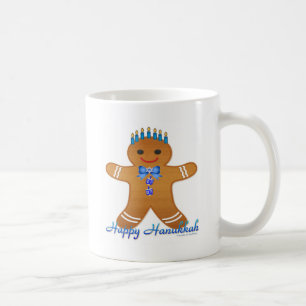 Taza De Café Feliz Hanukkah Gingerbread Man Menorah