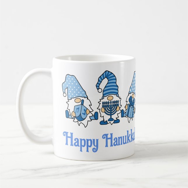 Taza De Café Feliz Hanukkah Holiday Gnome (Izquierda)