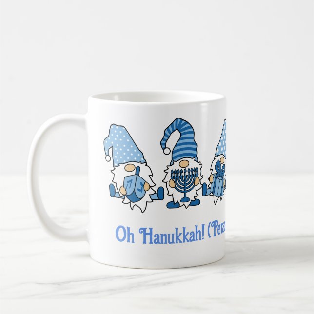 Taza De Café Feliz Hanukkah Holiday Gnome (Izquierda)