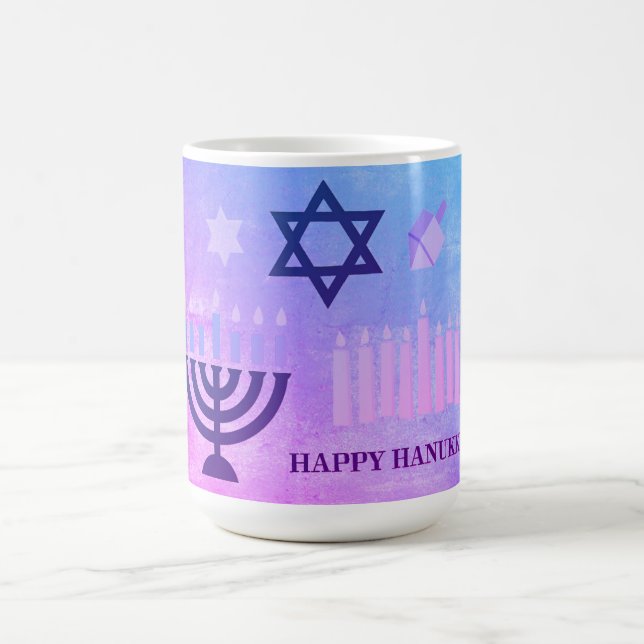 Taza De Café Feliz Hanukkah Menorah (Centro)