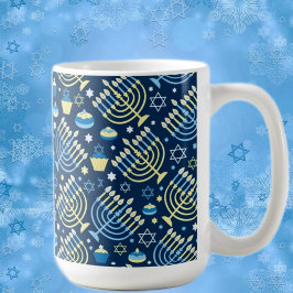 Taza De Café Feliz Hanukkah Menorah