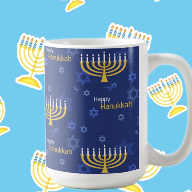 Taza De Café Feliz Hanukkah Menorah (Subido por el creador)