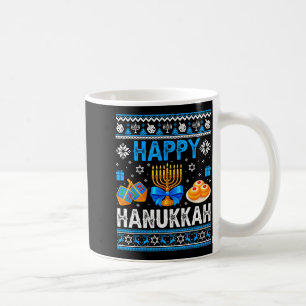 Taza De Café Feliz Hanukkah Menorah Dreidel Chanukah Feo Pijama