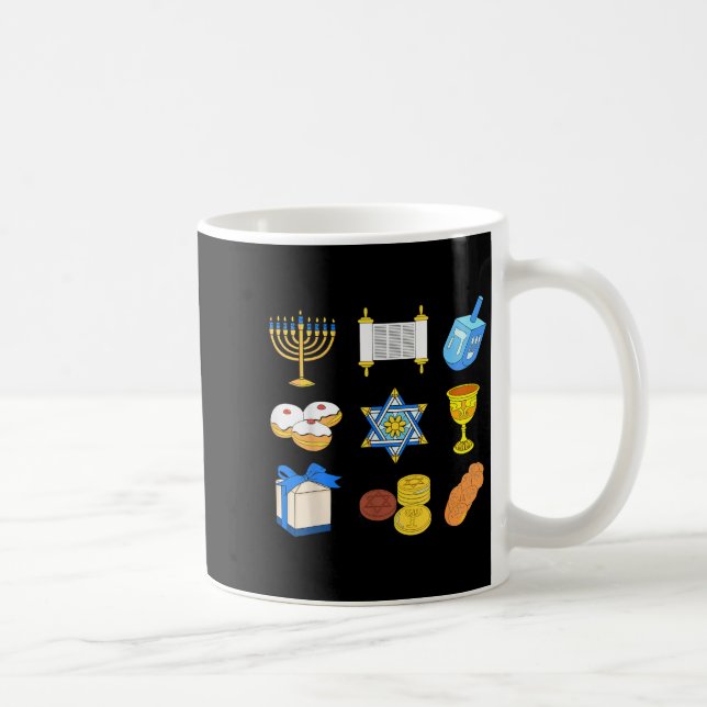 Taza De Café Feliz Hanukkah Menorah Navidad Judía Familia Chanu (Derecha)