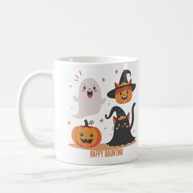 Taza De Café Feliz Haunting-Halloween (Izquierda)