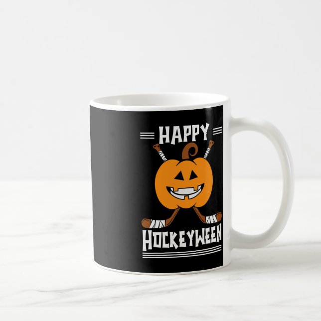 Taza De Café Feliz Hockeyween Halloween Ice Hockey Player y H (Derecha)