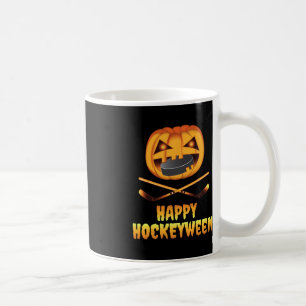 Taza De Café Feliz Hockeyween Hockey Calabaza comiendo Puck Div