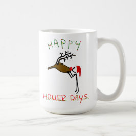 Taza De Café Feliz Hollerdays 4 - besar a un reno.