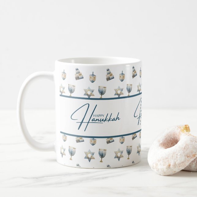 Taza De Café Feliz Janucá (Con donut)