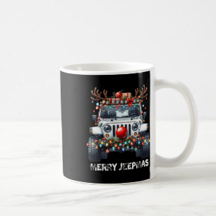 Taza De Café Feliz Jeepmas Luz Fea Reno Navidad
