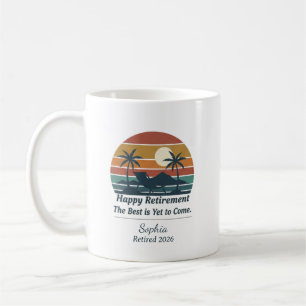 Taza De Café Feliz Jubilación Nombre Personalizado y Año