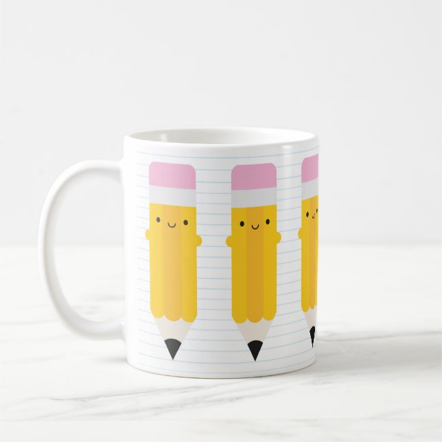 Taza De Café Feliz Kawaii Pencils (Izquierda)