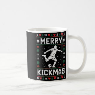 Taza De Café Feliz Kickmas Divertida Navidad Fútbol Xmas 