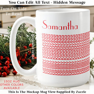 Taza De Café Feliz Kissmyass & Mensaje Oculto con Nombre Person